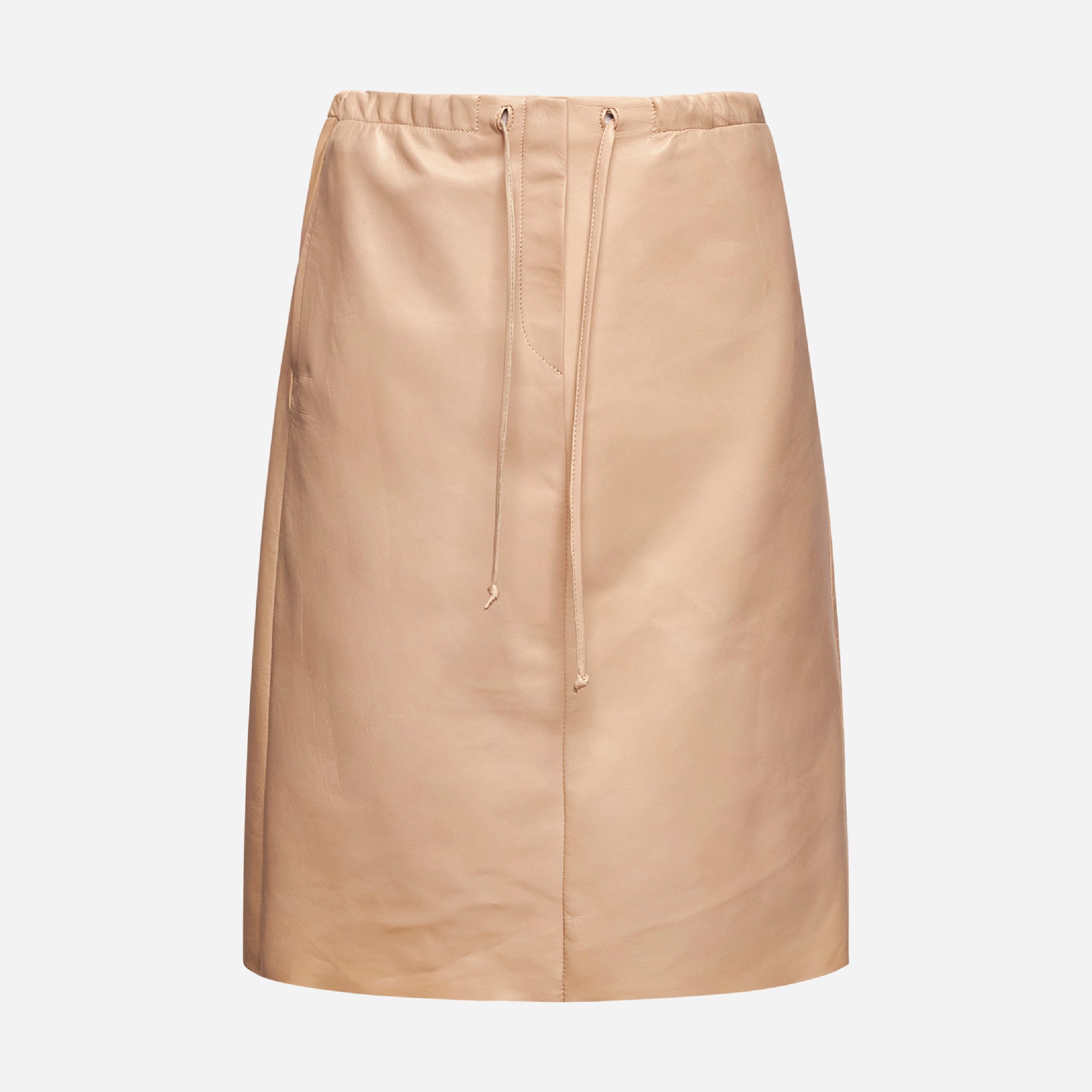 Zip Camel Color Leather Skirt ALL THE WAYS Kassidy Faux Leather