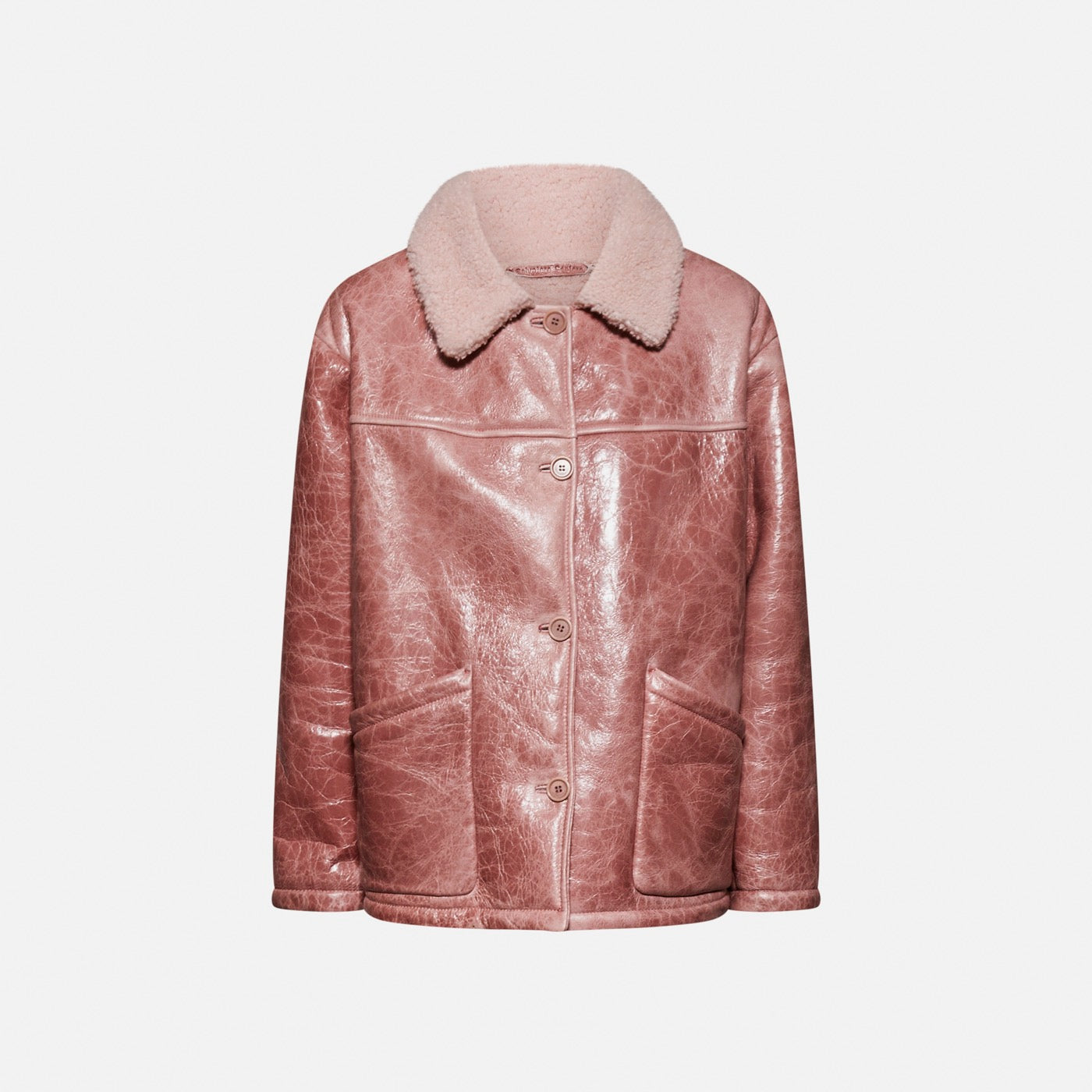 GIACCA IN SHEARLING - ROSA