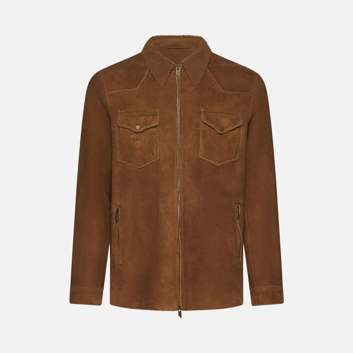 Salvatore Santoro CAMICIA IN SHEARLING - CAMEL