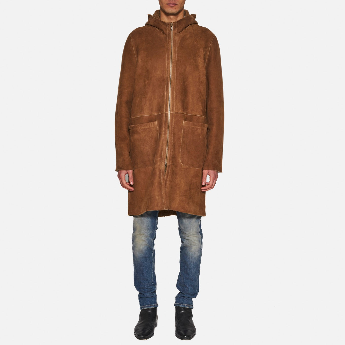 CAPPOTTO IN SHEARLING - CAMEL