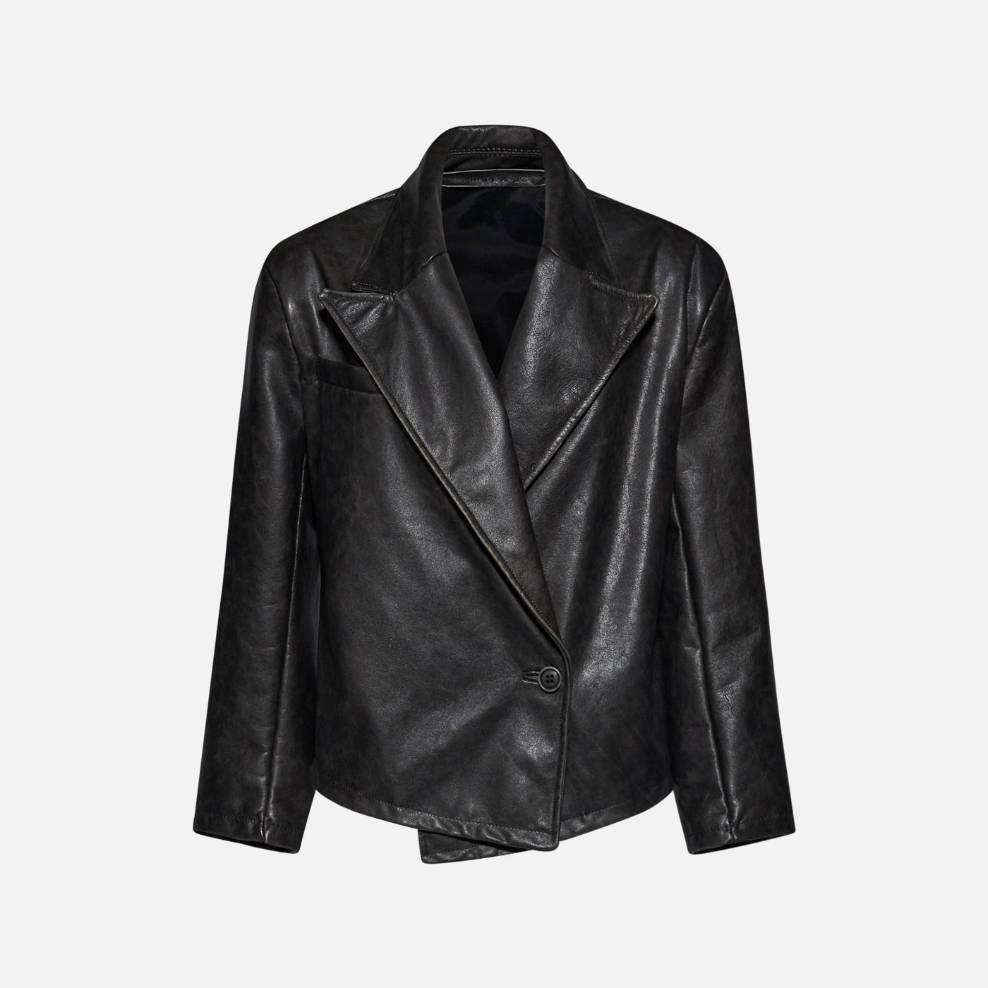 Salvatore Santoro BLAZER IN PELLE - BLACK