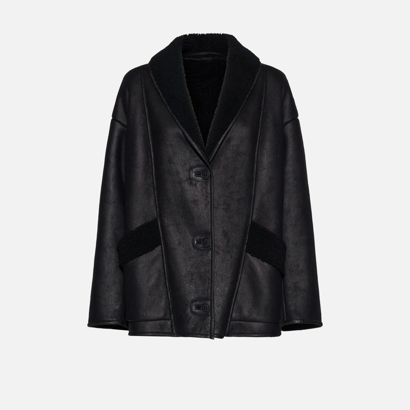 Salvatore Santoro GIACCA IN SHEARLING - BLACK