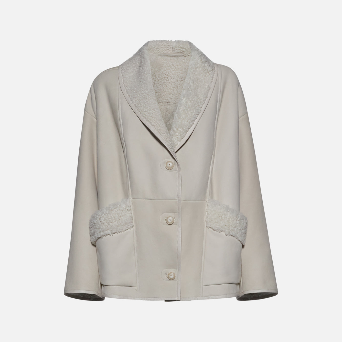 Salvatore Santoro GIACCA IN SHEARLING - IVORY