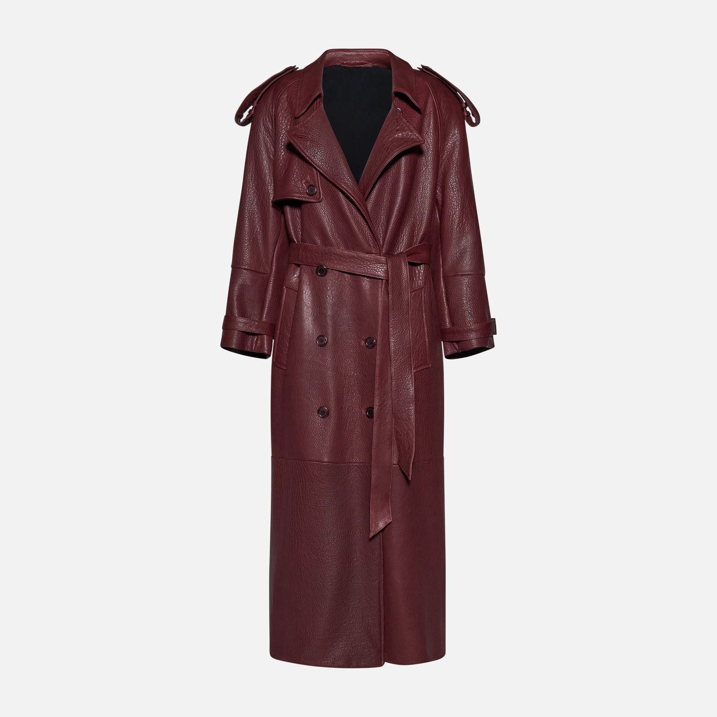 Salvatore Santoro TRENCH IN PELLE - BORDEAUX
