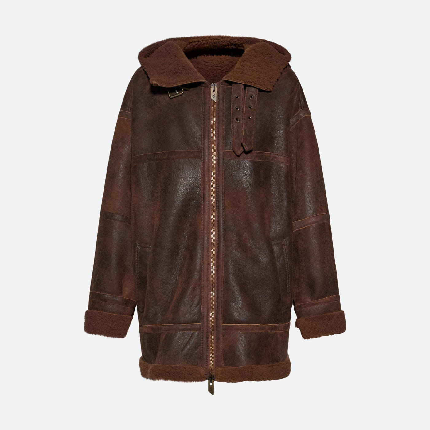 Salvatore Santoro GIACCA IN SHEARLING - TOBACCO