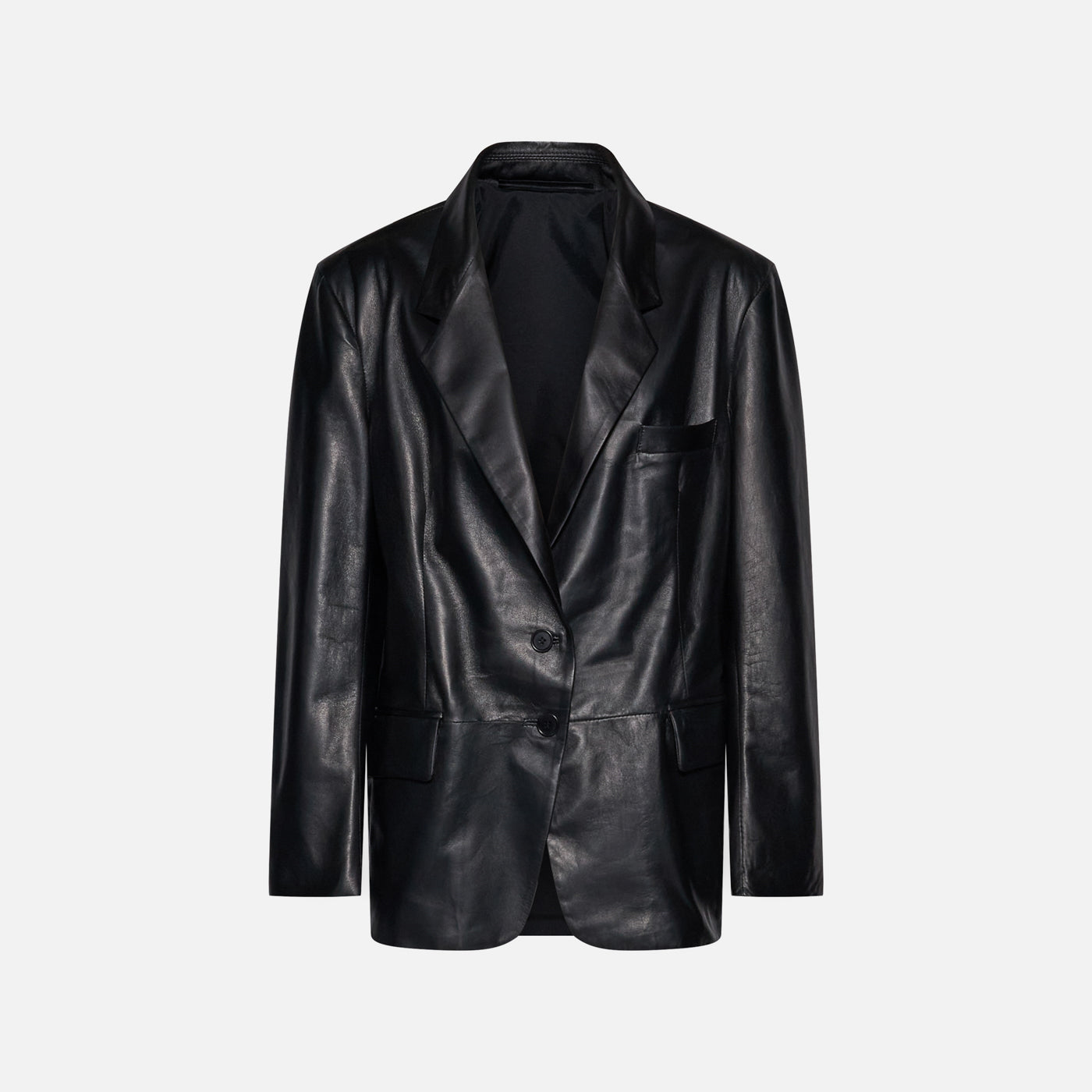 Salvatore Santoro BLAZER IN PELLE - BLACK