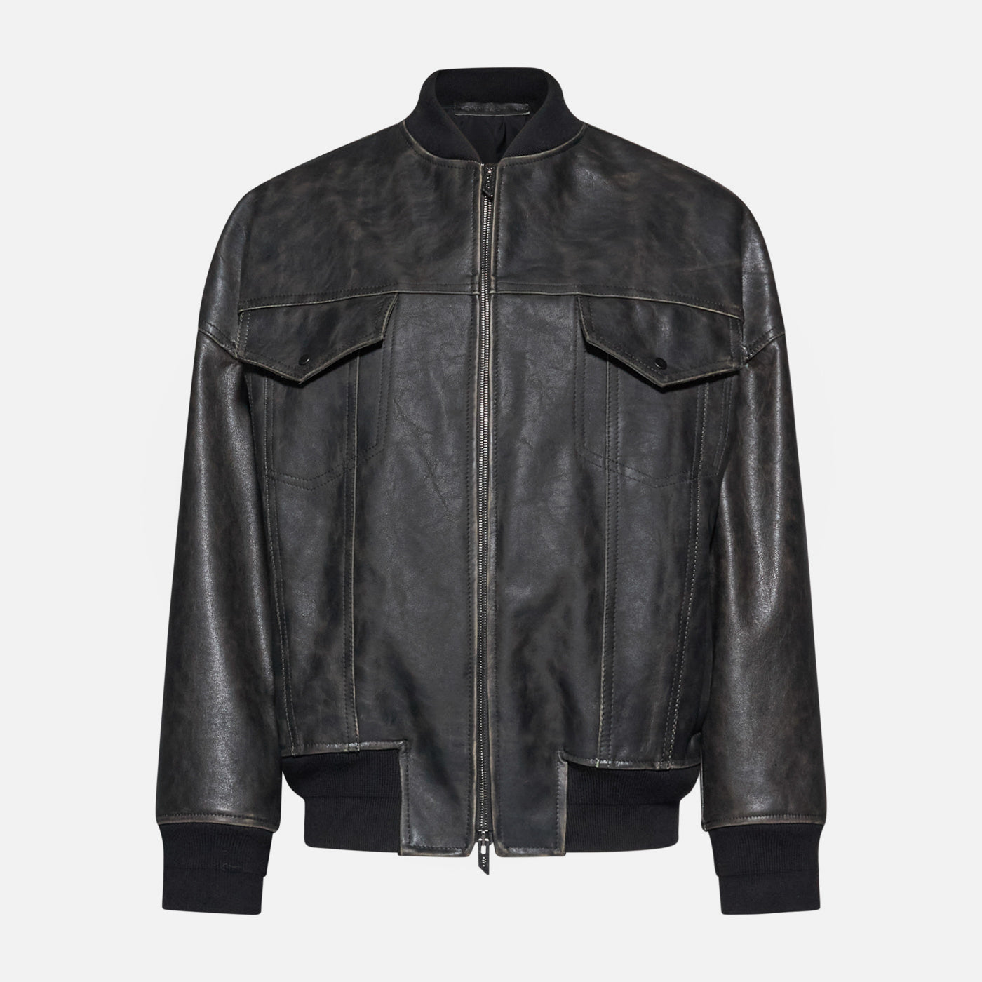Salvatore Santoro BOMBER IN PELLE - BLACK
