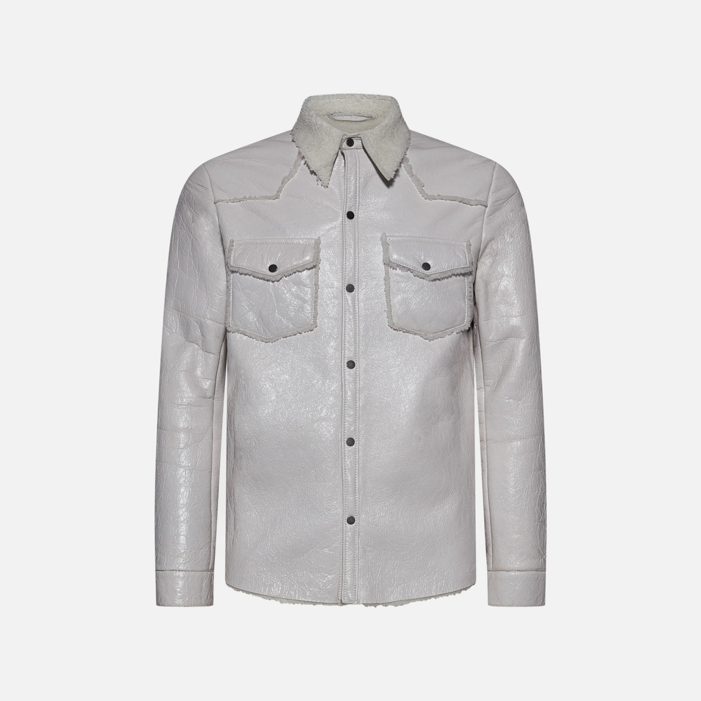 Salvatore Santoro CAMICIA IN SHEARLING - IVORY