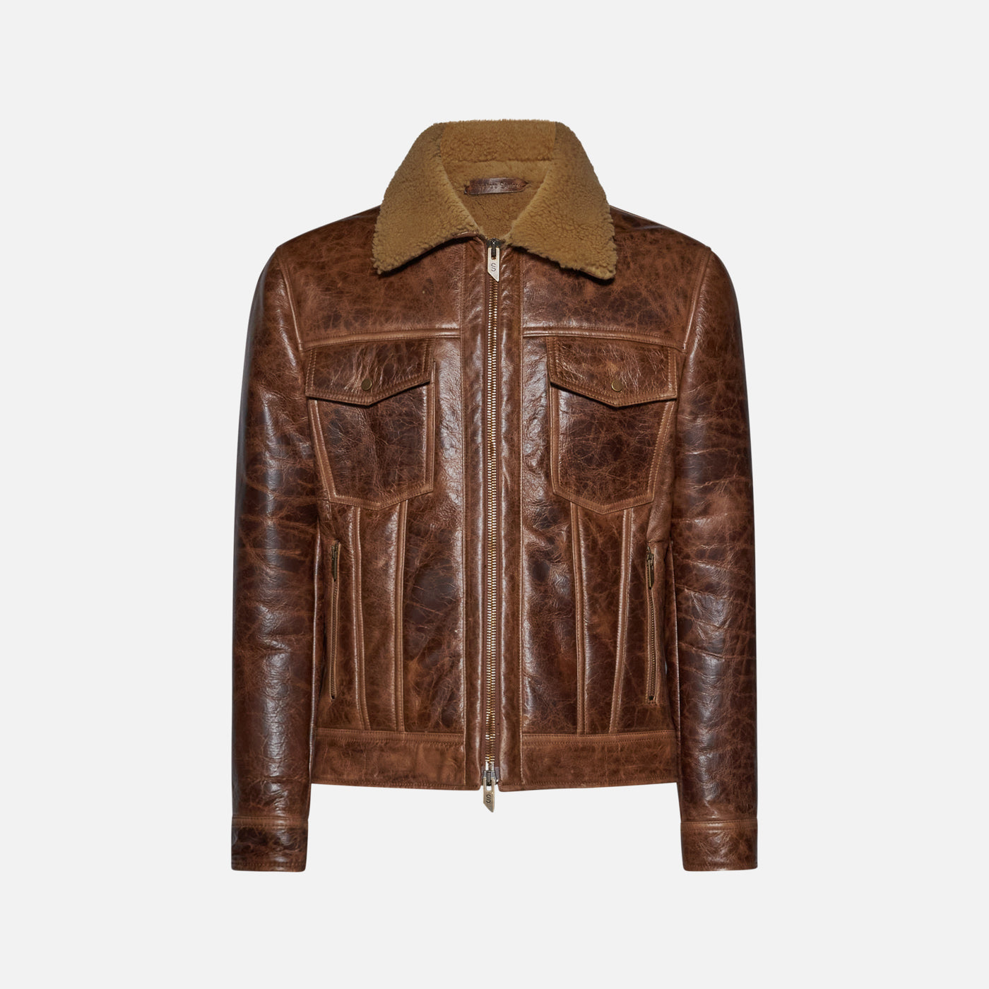 Salvatore Santoro GIACCA IN SHEARLING - COGNAC