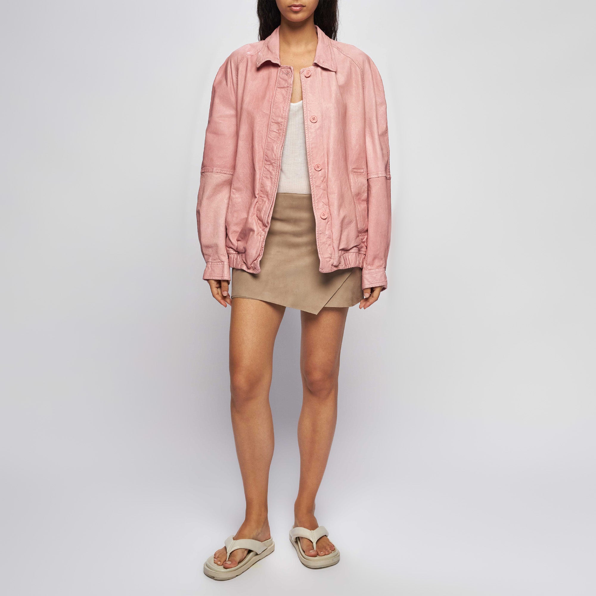 GIACCA BOMBER IN PELLE – ROSE – Salvatore Santoro
