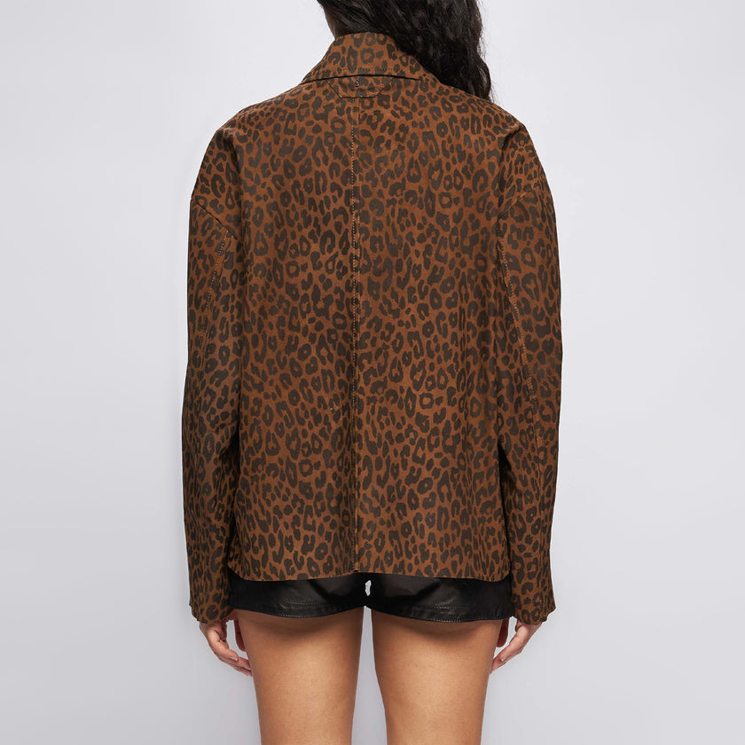 CROPPED LEATHER JACKET – TOBACCO