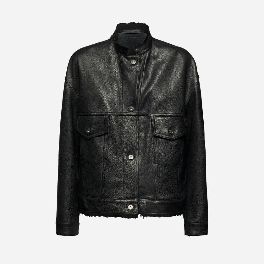 GIACCA UTILITY IN PELLE – BLACK