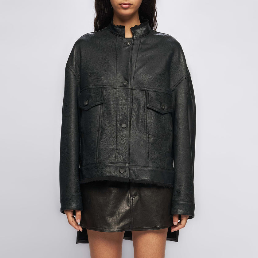 GIACCA UTILITY IN PELLE – BLACK