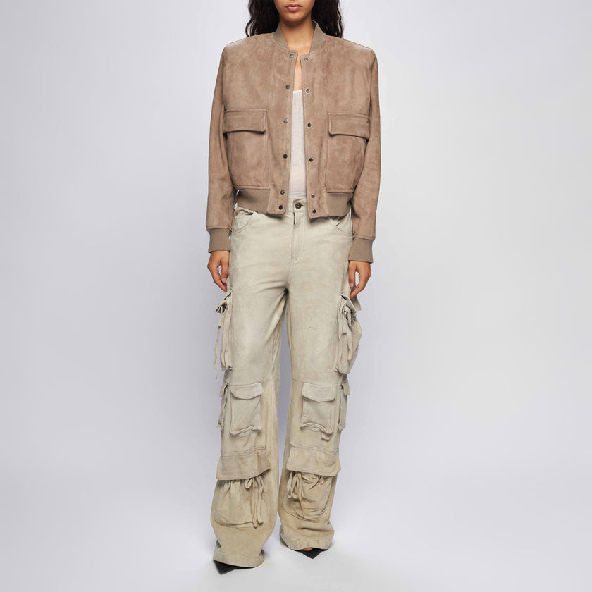 WILDLEDER-BOMBERJACKE – SAND