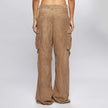 PANTALONI CARGO IN PELLE SCAMOSCIATA – SAND
