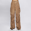 PANTALONI CARGO IN PELLE SCAMOSCIATA – SAND