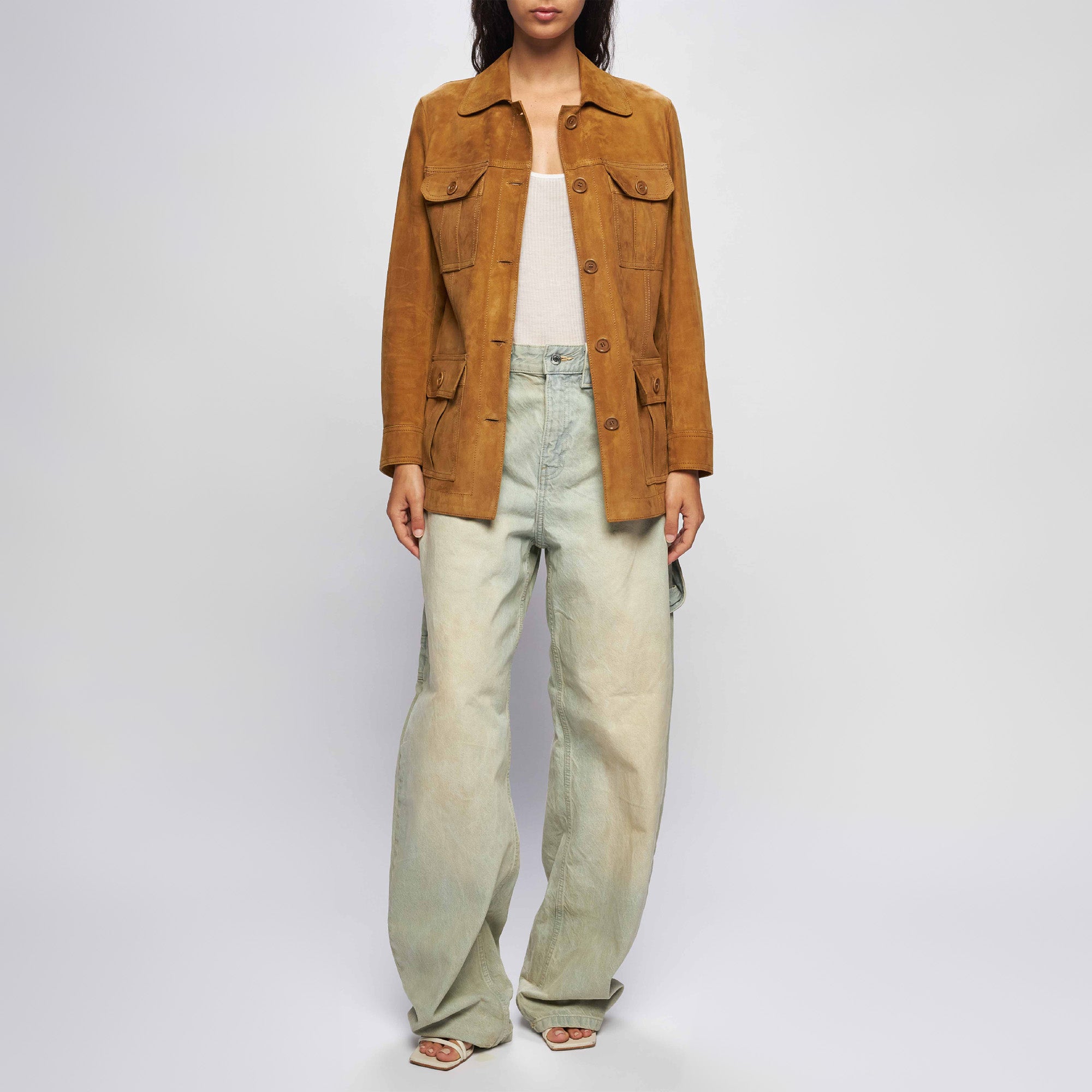 GIACCA FIELD IN PELLE SCAMOSCIATA – BEIGE