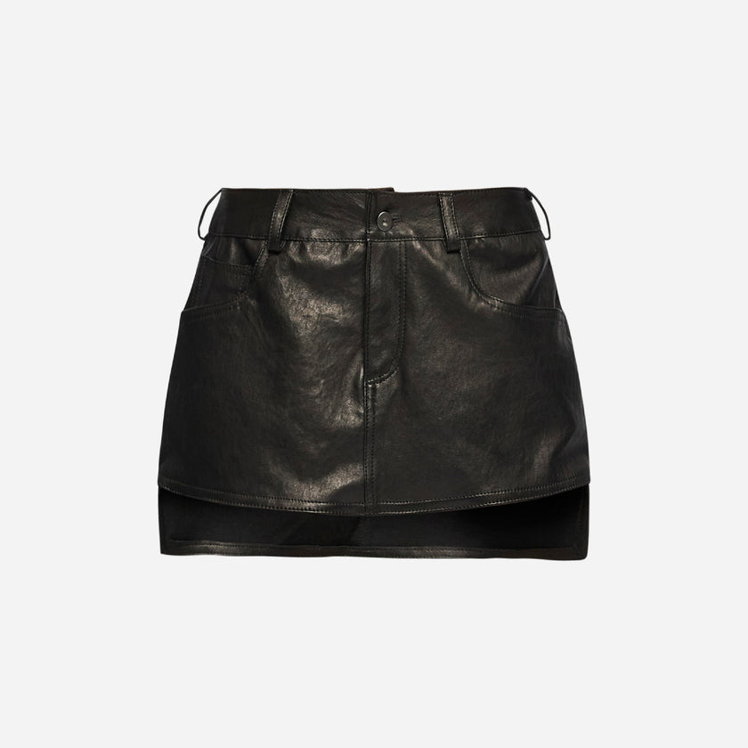 GONNA MINI IN PELLE – BLACK