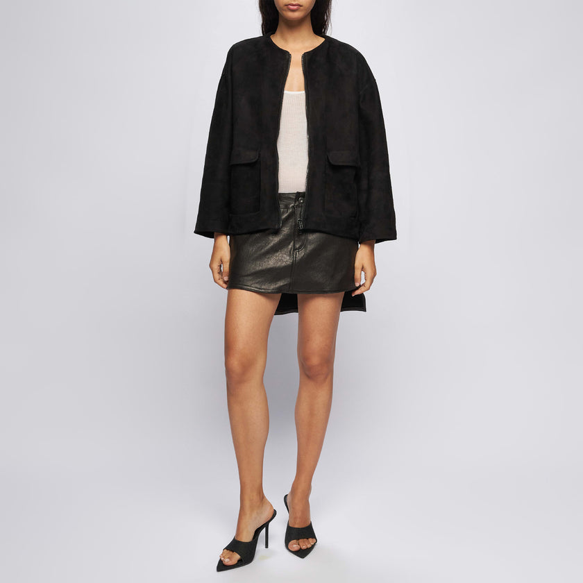 GONNA MINI IN PELLE – BLACK