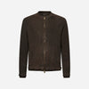 MINIMAL SUEDE JACKET -COFFEE