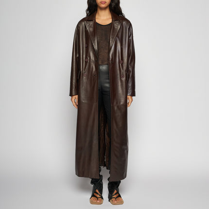 NAPPA PLONGÈ COAT - DARK BROWN