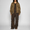 GIACCA OVER IN PELLE MARTELLATA - OLIVE