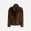GIACCA IN SHEARLING LEOPARDATO - BROWN