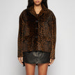 GIACCA IN SHEARLING LEOPARDATO - BROWN