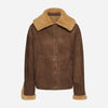 GIACCA IN SHEARLING SCAMOSCIATO - BROWN COGNAC