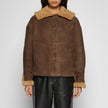 GIACCA IN SHEARLING SCAMOSCIATO - BROWN COGNAC