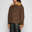GIACCA IN SHEARLING SCAMOSCIATO - BROWN COGNAC