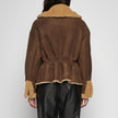 GIACCA IN SHEARLING SCAMOSCIATO - BROWN COGNAC