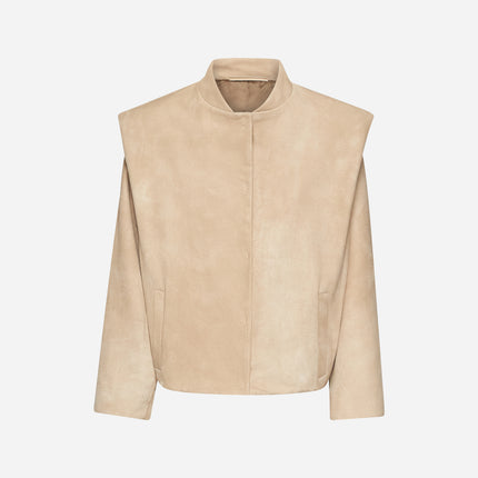 GIACCA IN PELLE SCAMOSCIATA - IVORY