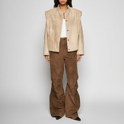 GIACCA IN PELLE SCAMOSCIATA - IVORY