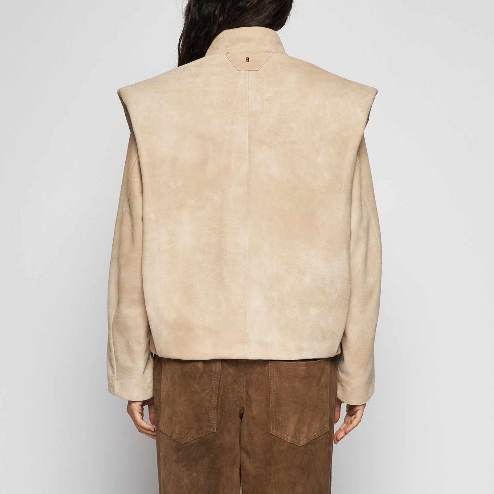 GIACCA IN PELLE SCAMOSCIATA - IVORY