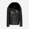 GIACCA BIKER IN PELLE MARTELLATA - BLACK