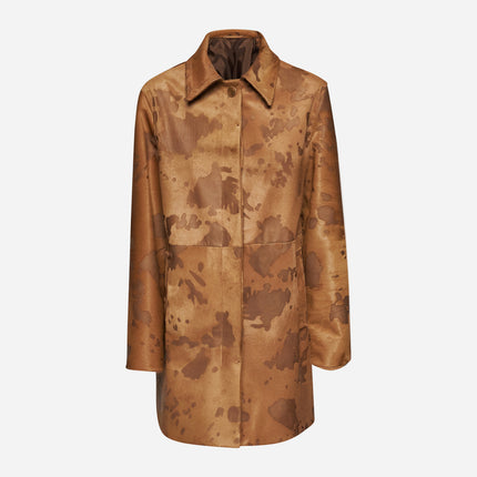 CAPPOTTO IN PELLE DI CAVALLINO - CARAMEL