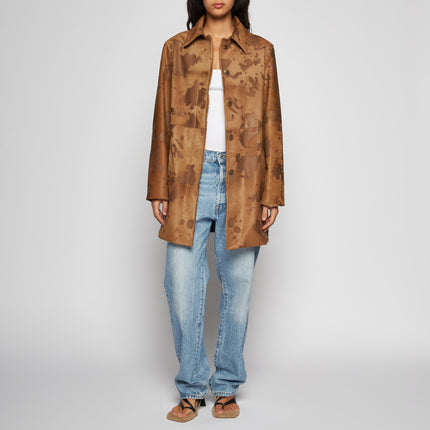 CAPPOTTO IN PELLE DI CAVALLINO - CARAMEL