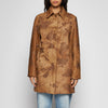 CAPPOTTO IN PELLE DI CAVALLINO - CARAMEL