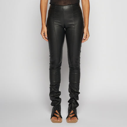 PANTALONE IN NAPPA STRECH - BLACK