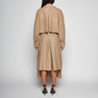 TRENCH IN PELLE SCAMOSCIATA - SAND