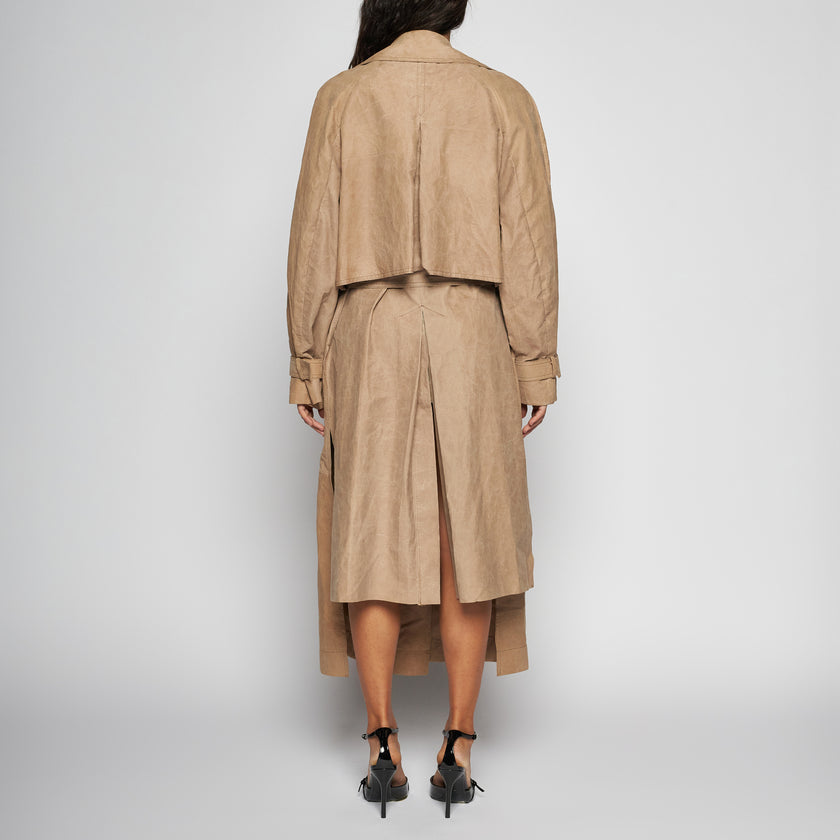 WILDLEDER-TRENCHCOAT – SAND
