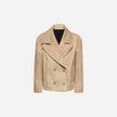 GIACCA BLAZER IN PELLE SCAMOSCIATA - SAND