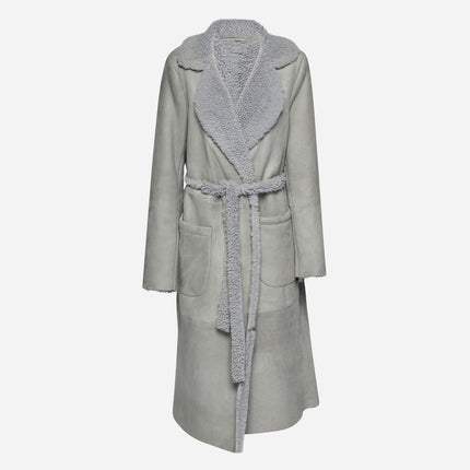 CAPPOTTO IN SHEARLING SCAMOSCIATO - GREY