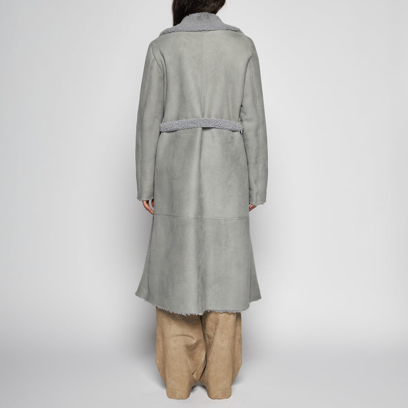 CAPPOTTO IN SHEARLING SCAMOSCIATO - GREY