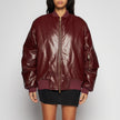 GIACCA BOMBER IN PELLE EFFETTO VERNICE – BORDEAUX