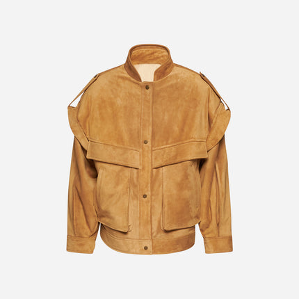 GIACCA IN PELLE SCAMOSCIATA - CAMEL