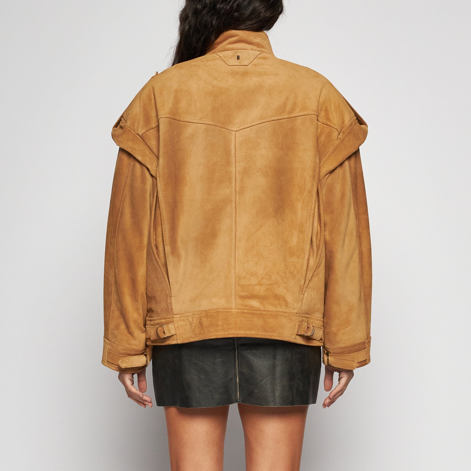 GIACCA IN PELLE SCAMOSCIATA - CAMEL