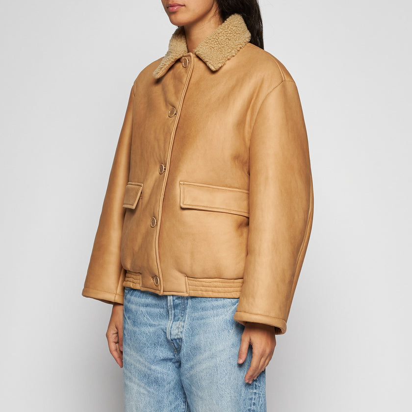 GIACCA IN SHEARLING - NUDE