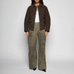 GIACCA OVER IN PELLE SCAMOSCIATA MARTELLATA - DARK BROWN